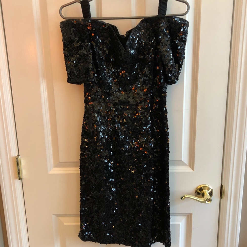 Hartley Fashions black sequined cocktail dress